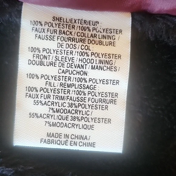 NWT Maralyn & Me Wine Hooded Cozy Puffer Coat With Faux Fur Trim Size XL - Picture 4 of 14